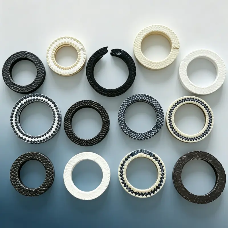 Pre-formed gland packing rings for industrial pumps and valves