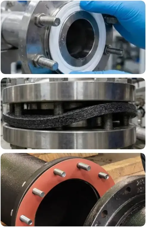 Exhaust gasket for high-temperature sealing
